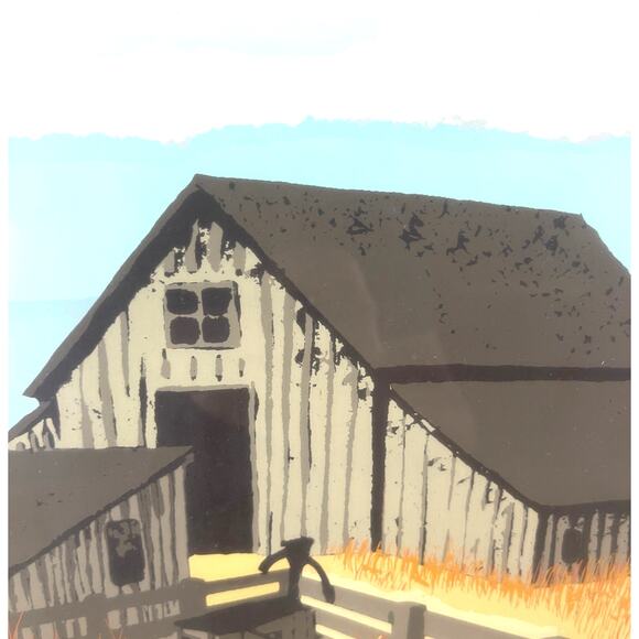 Original Limited Edition F.Allen Lithograph Barn Landscape Art Print - Picture 7 of 10